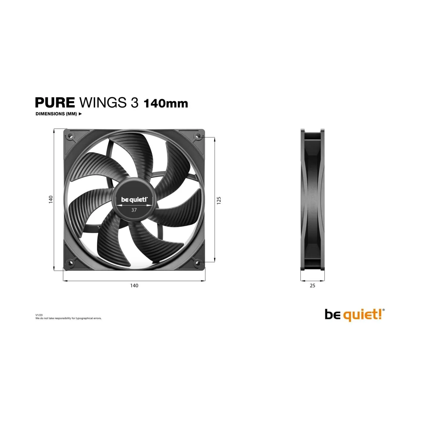 Be Quiet CASE FAN 140MM PURE WINGS 3/BL107 BE QUIET