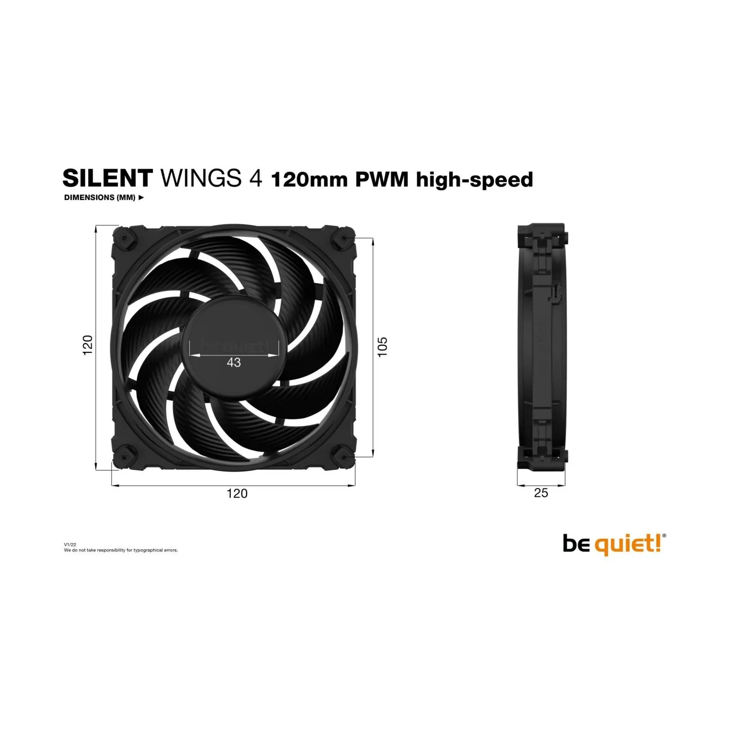 Be Quiet CASE FAN 120MM SILENT WINGS 4/BL094 BE QUIET