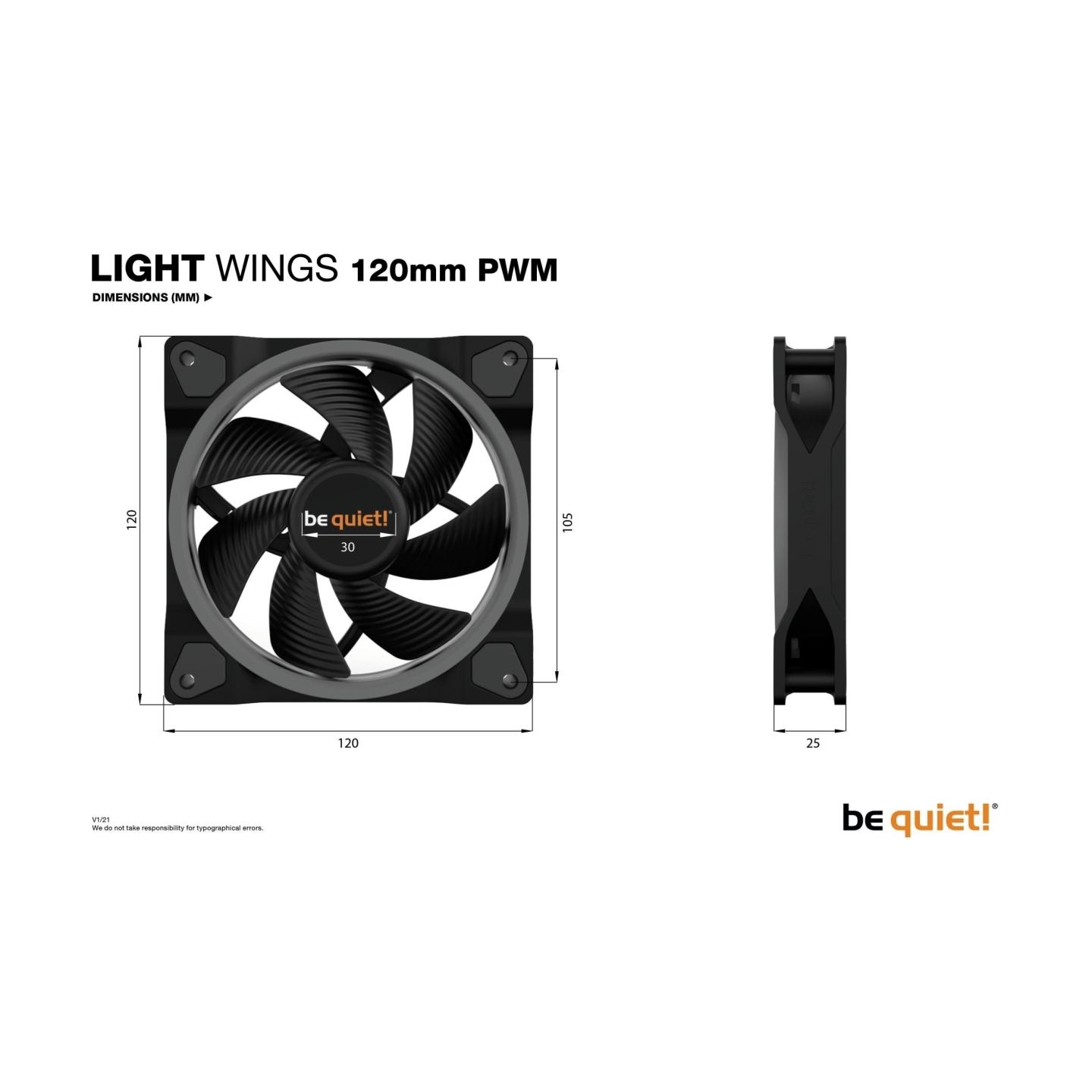 Be Quiet CASE FAN 120MM LIGHT WINGS/BL072 BE QUIET