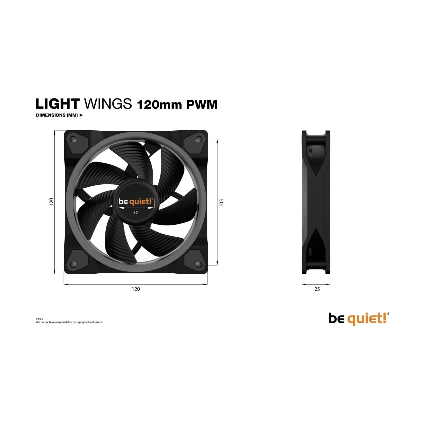 Be Quiet CASE FAN 120MM LIGHT WINGS/BL072 BE QUIET