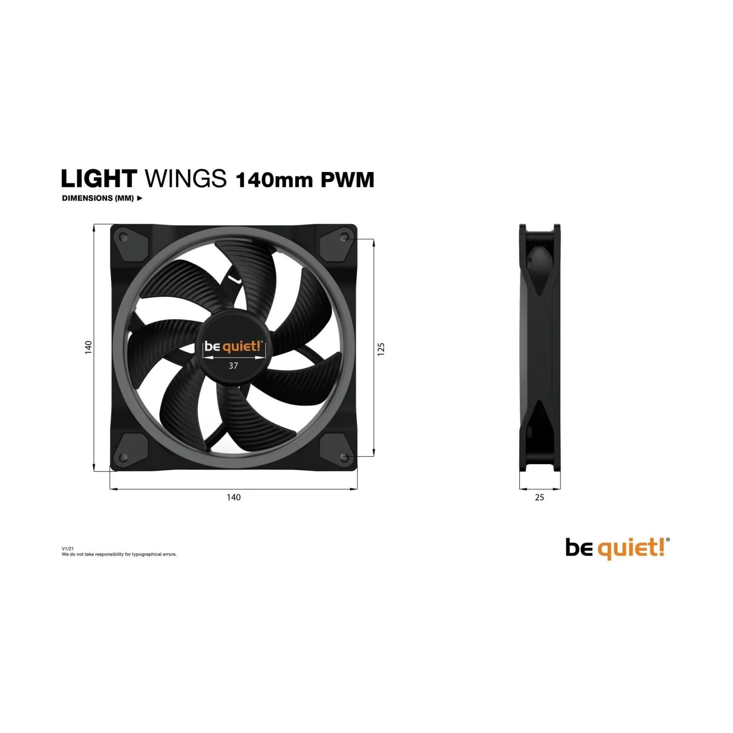 Be Quiet CASE FAN 140MM LIGHT WINGS/BL074 BE QUIET