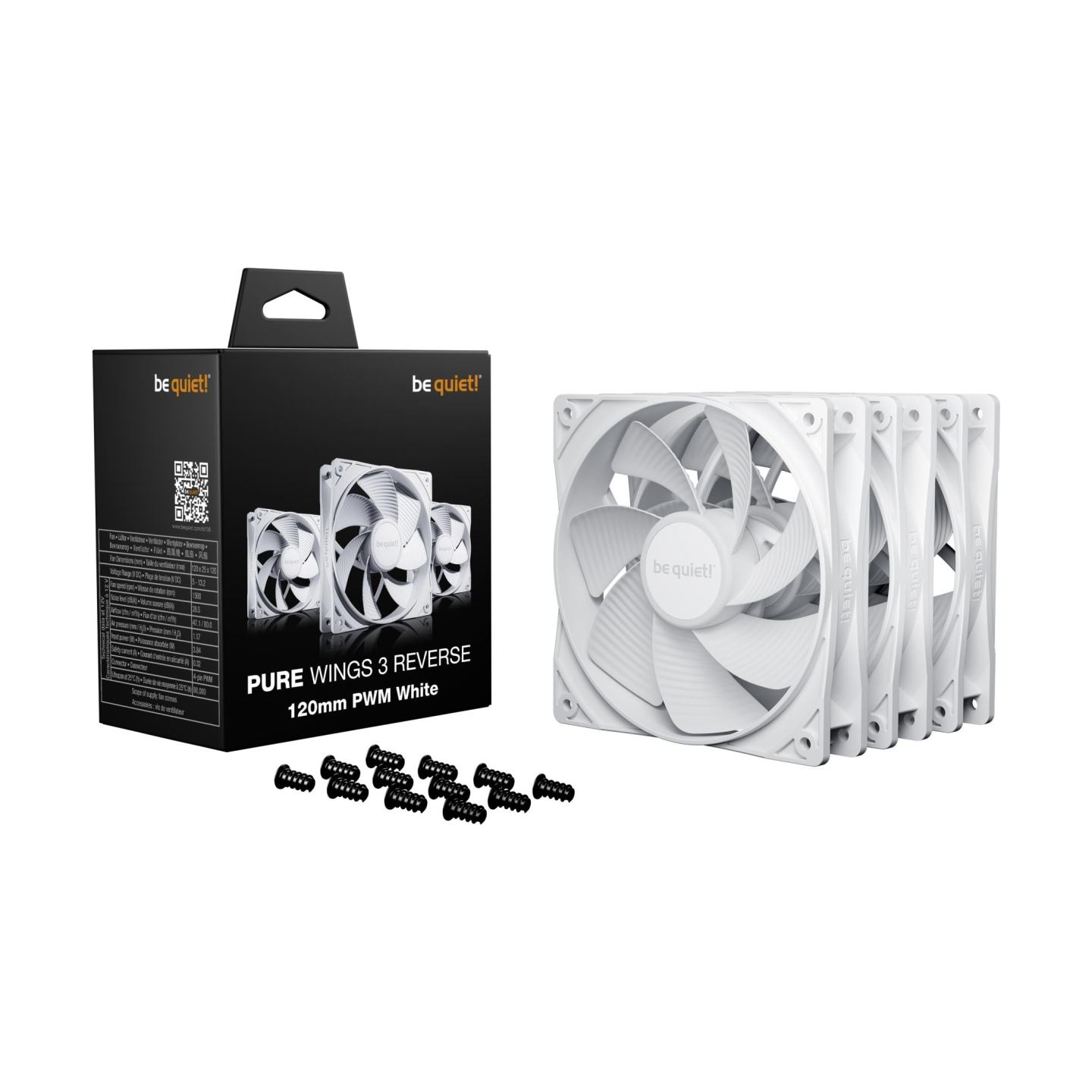 Be Quiet CASE FAN 120MM PURE WINGS 3/PWM WHT 3-PACK BL136 BE QUIET