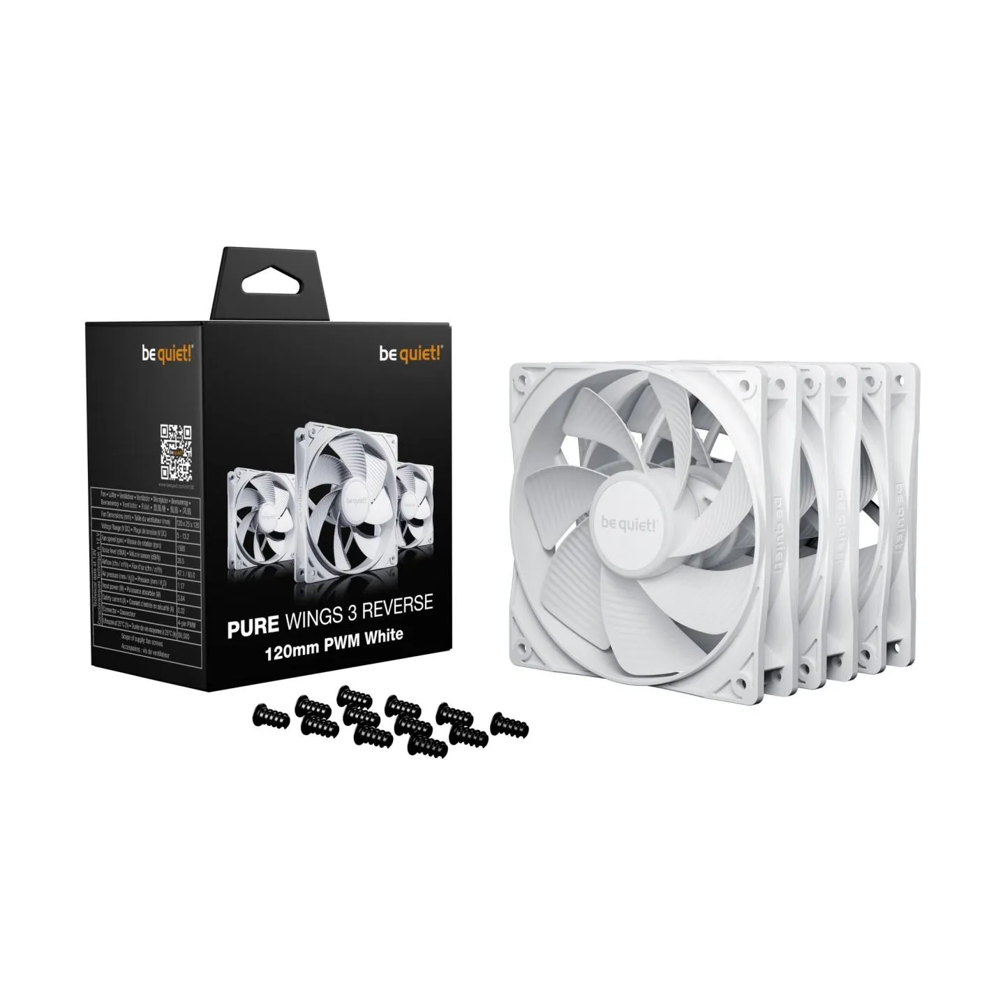 Be Quiet CASE FAN 120MM PURE WINGS 3/PWM WHT 3-PACK BL136 BE QUIET