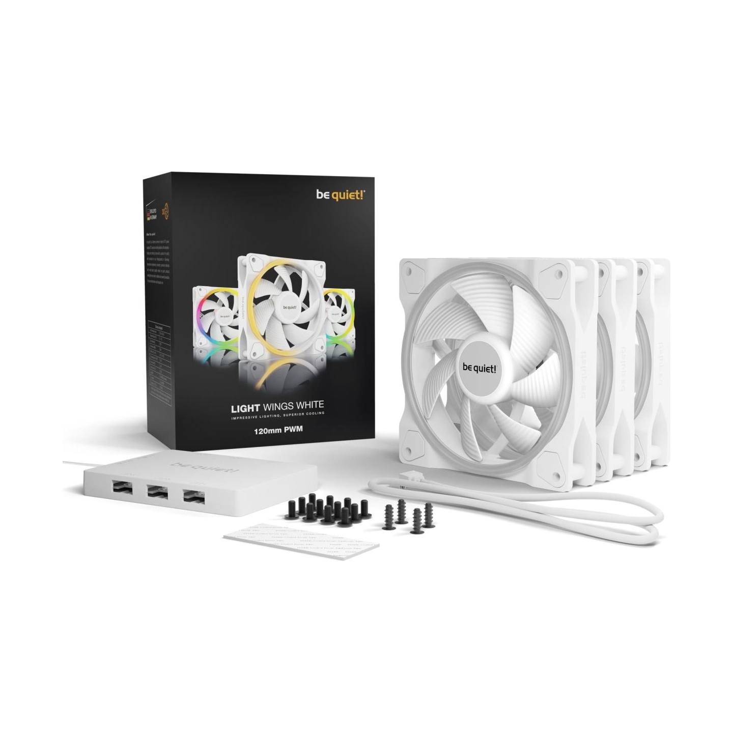 Be Quiet CASE FAN 120MM LIGHT WINGS PWM/WHITE PWMBL100 BE QUIET