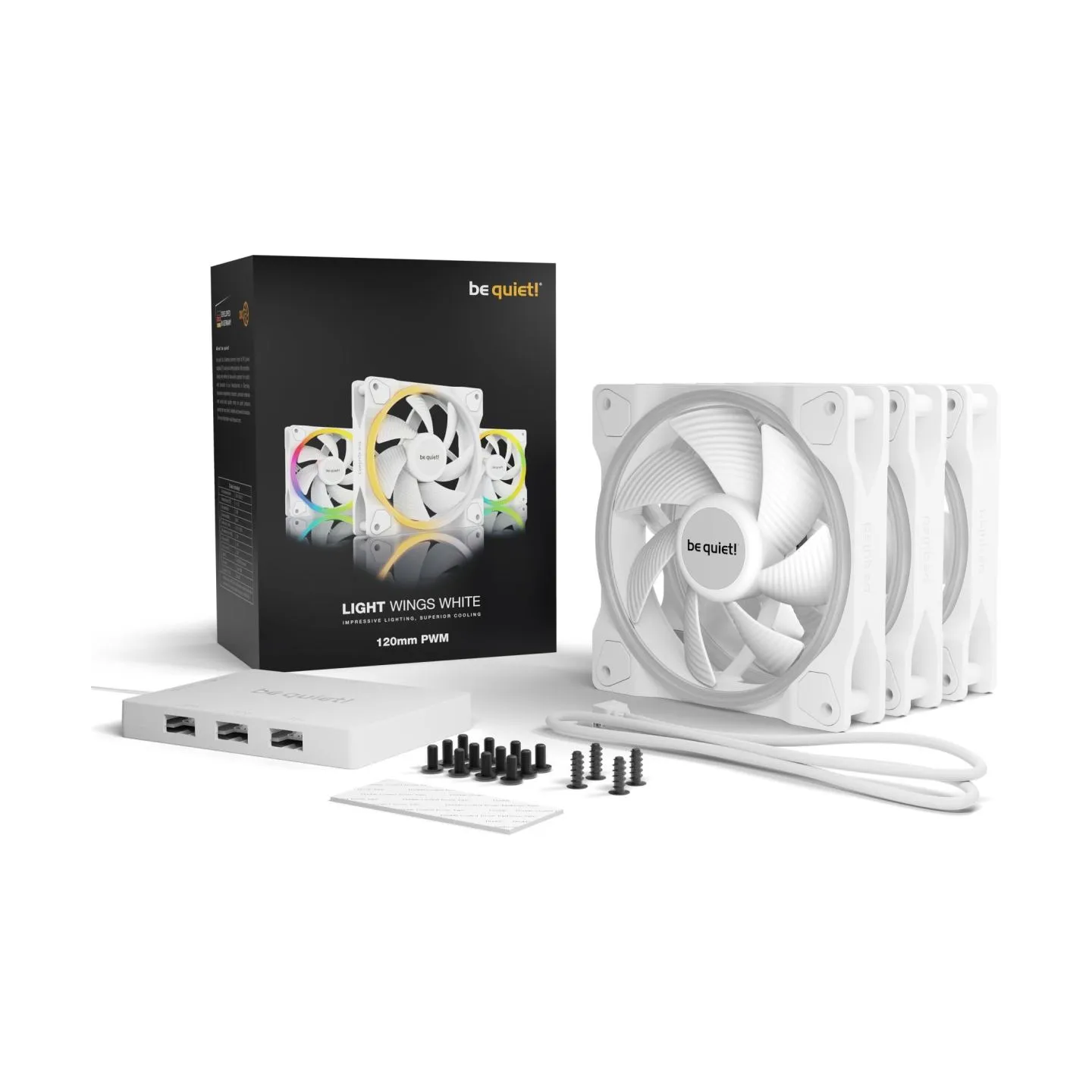 Be Quiet CASE FAN 120MM LIGHT WINGS PWM/WHITE PWMBL100 BE QUIET