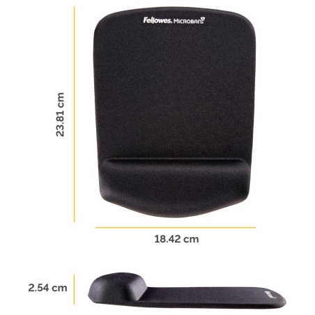 Fellowes | Mouse pad with wrist support PlushTouch | Mouse pad with wrist pillow | 238 x 184 x 25.4 mm | Black