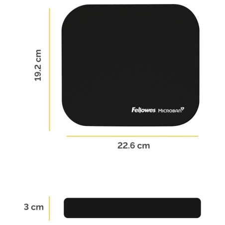 Fellowes MOUSE PAD MICROBAN/BLACK 5933907 FELLOWES