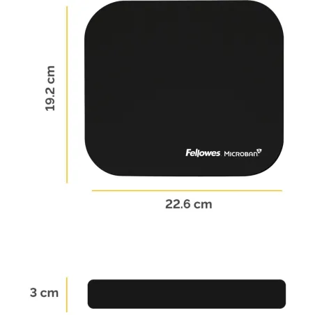 Fellowes MOUSE PAD MICROBAN/BLACK 5933907 FELLOWES