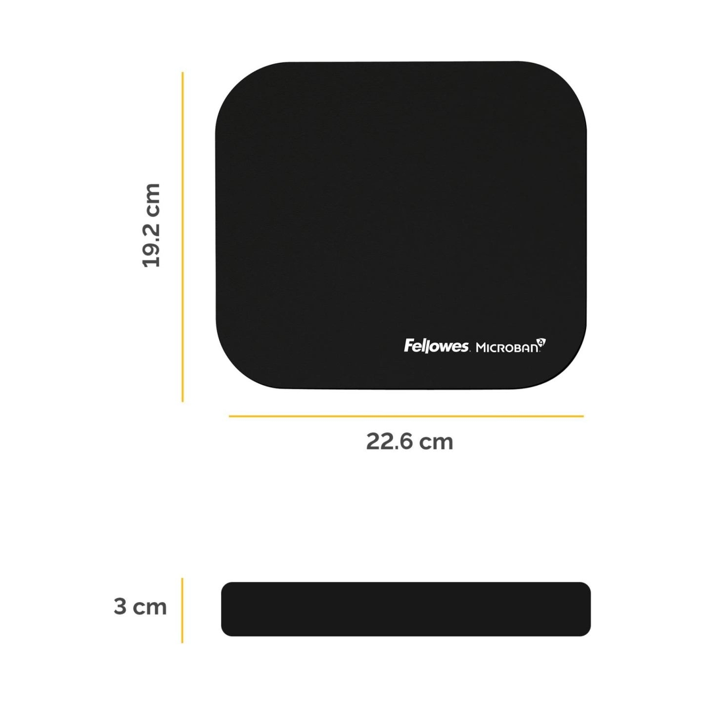 Fellowes MOUSE PAD MICROBAN/BLACK 5933907 FELLOWES