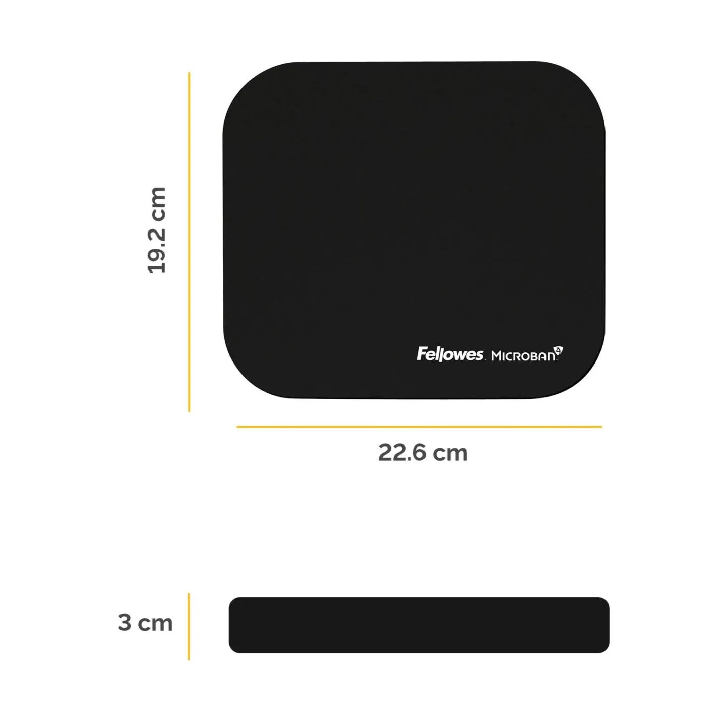 Fellowes MOUSE PAD MICROBAN/BLACK 5933907 FELLOWES