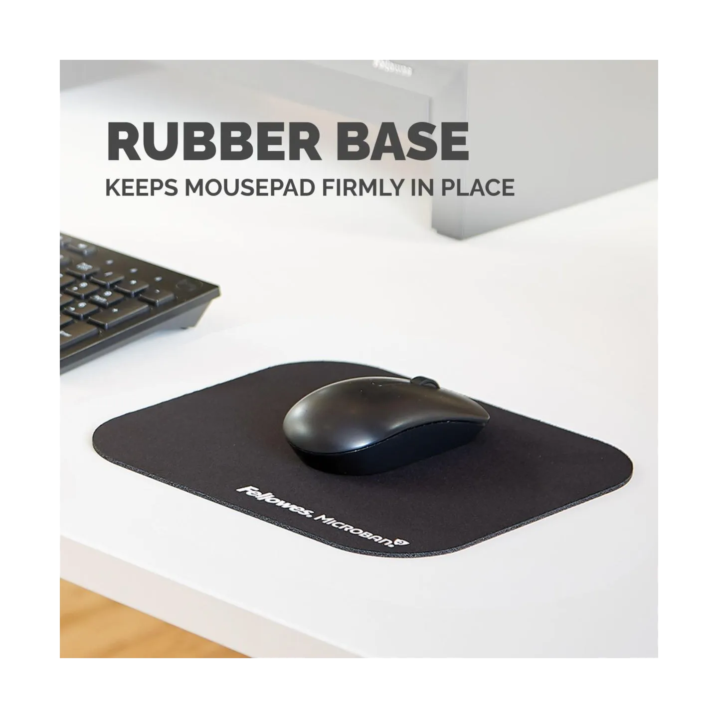 Fellowes MOUSE PAD MICROBAN/BLACK 5933907 FELLOWES