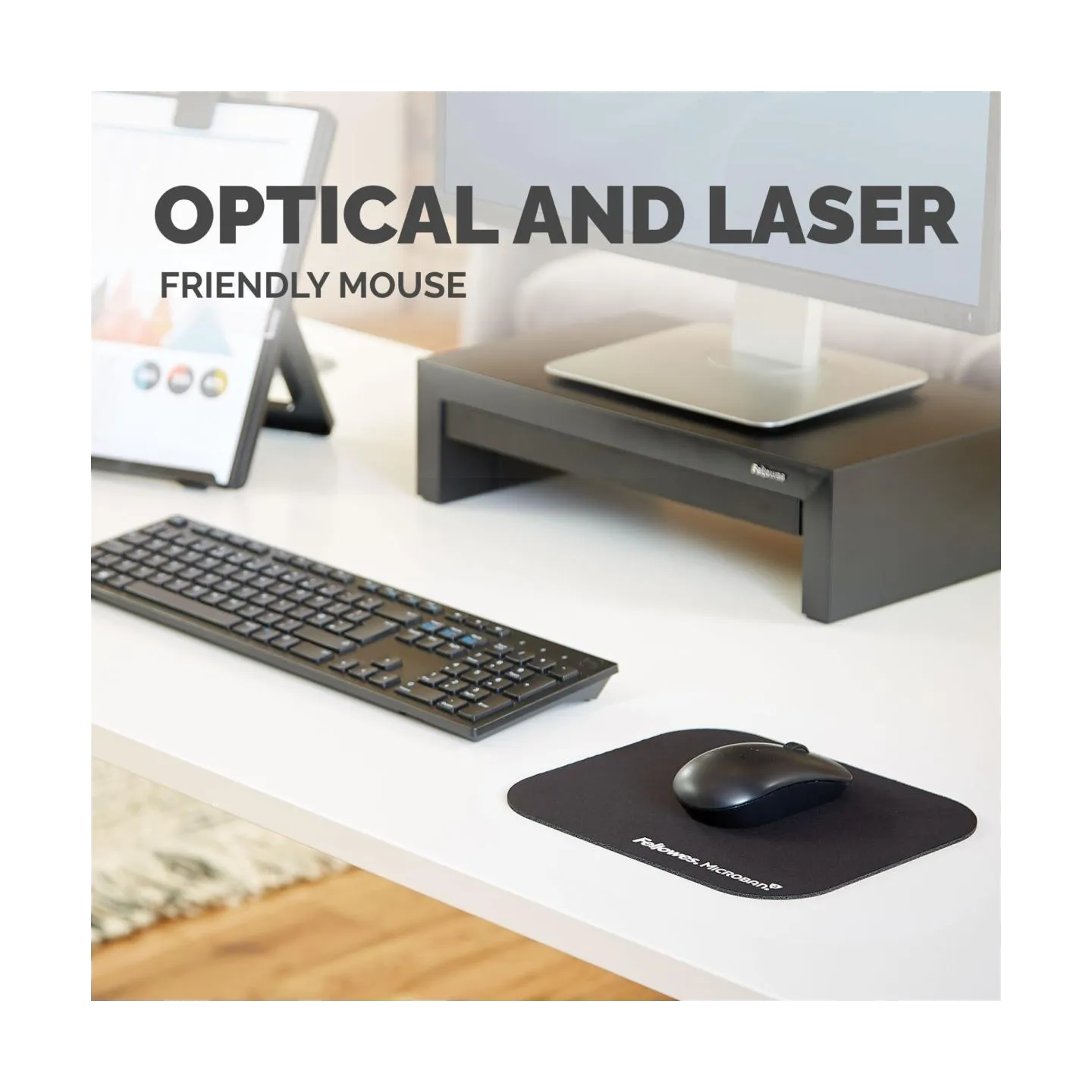 Fellowes MOUSE PAD MICROBAN/BLACK 5933907 FELLOWES
