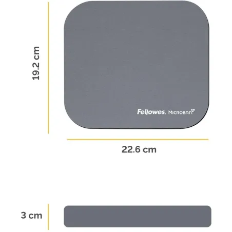 Fellowes MOUSE PAD MICROBAN/SILVER 5934005 FELLOWES