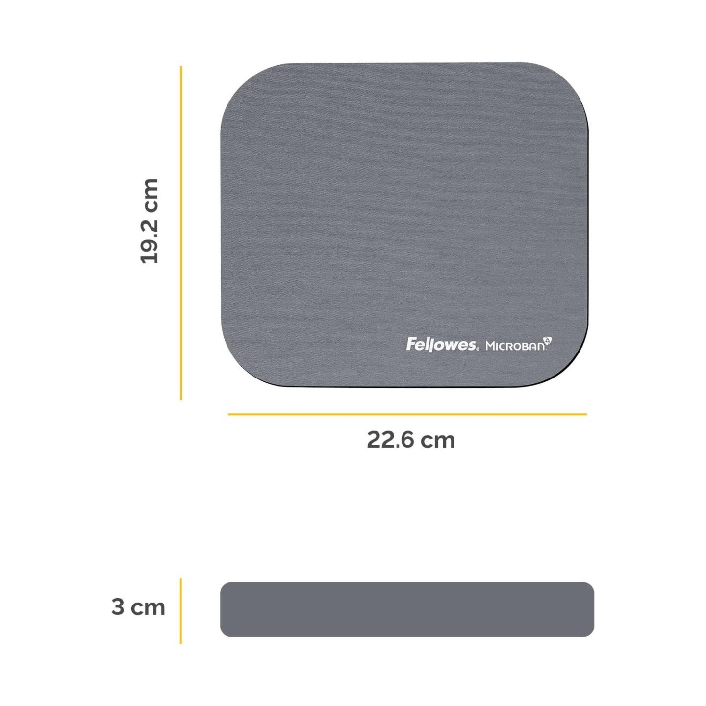 Fellowes MOUSE PAD MICROBAN/SILVER 5934005 FELLOWES