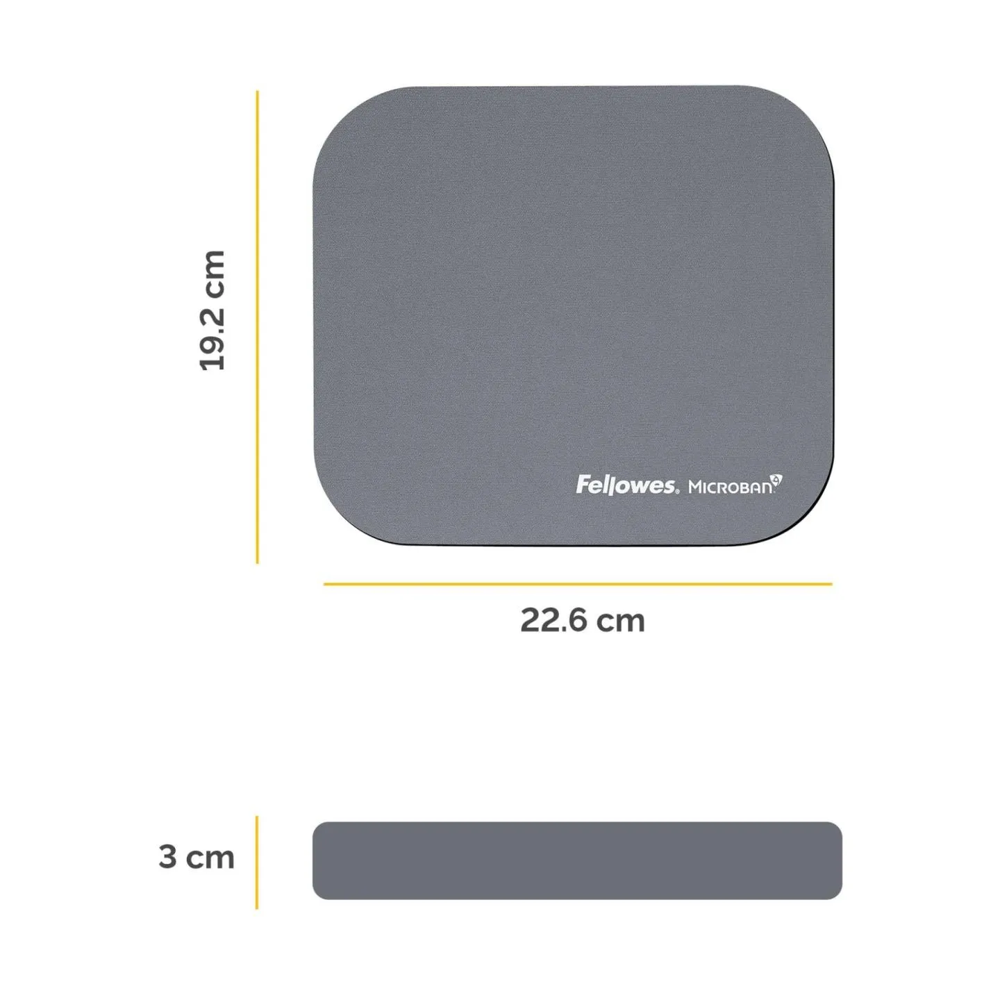 Fellowes MOUSE PAD MICROBAN/SILVER 5934005 FELLOWES