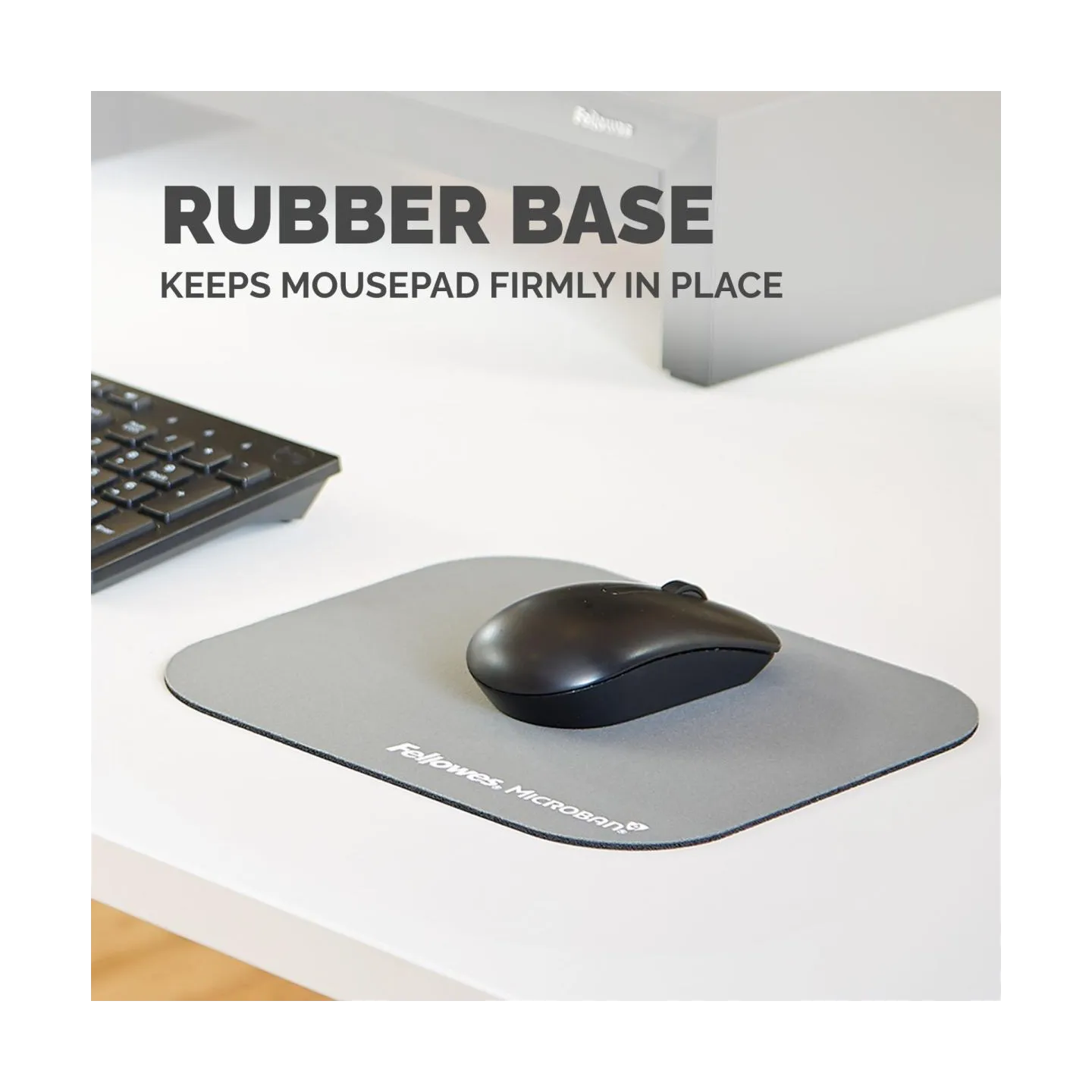 Fellowes MOUSE PAD MICROBAN/SILVER 5934005 FELLOWES