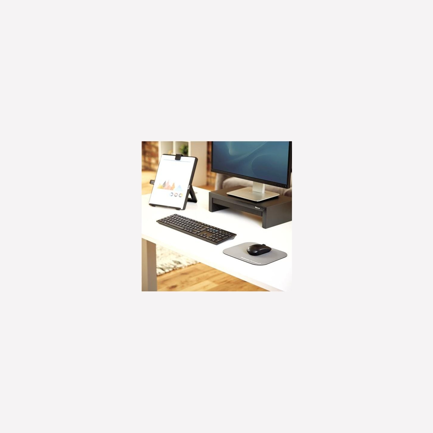 Fellowes MOUSE PAD MICROBAN/SILVER 5934005 FELLOWES