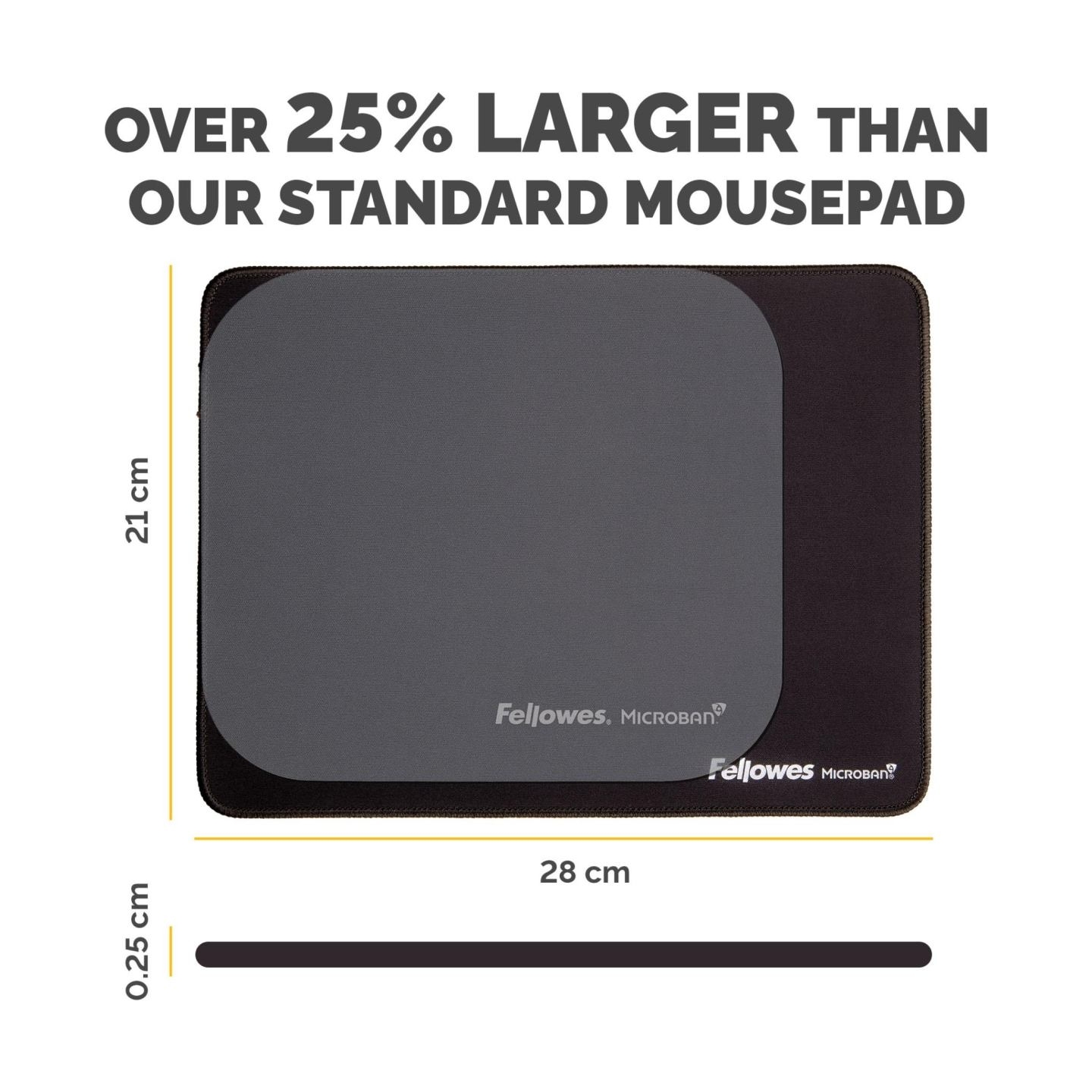 Fellowes XL Mousepad | Breyta | 280 x 210 x 2.5 mm | Black