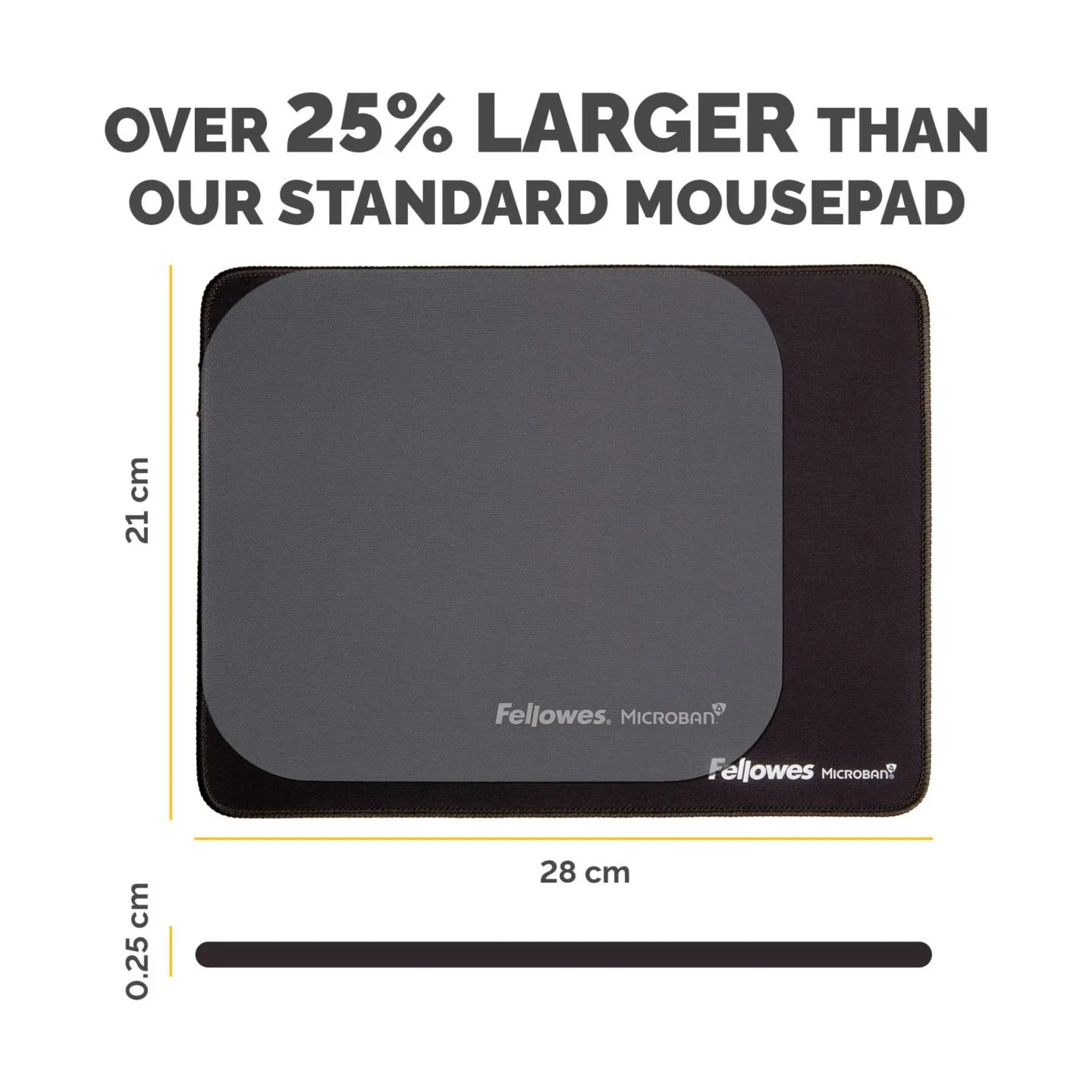 Fellowes XL Mousepad | Breyta | 280 x 210 x 2.5 mm | Black