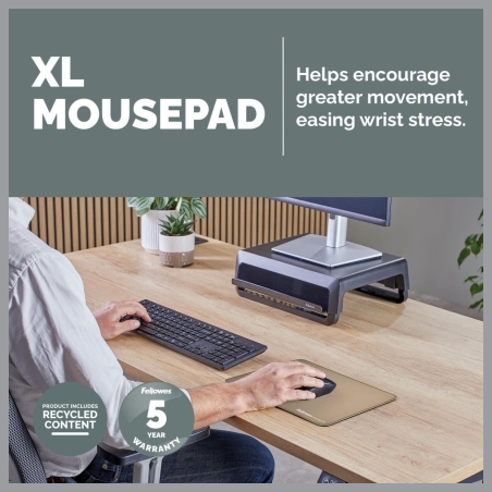Fellowes XL Mousepad | Breyta | 280 x 210 x 2.5 mm | Sand