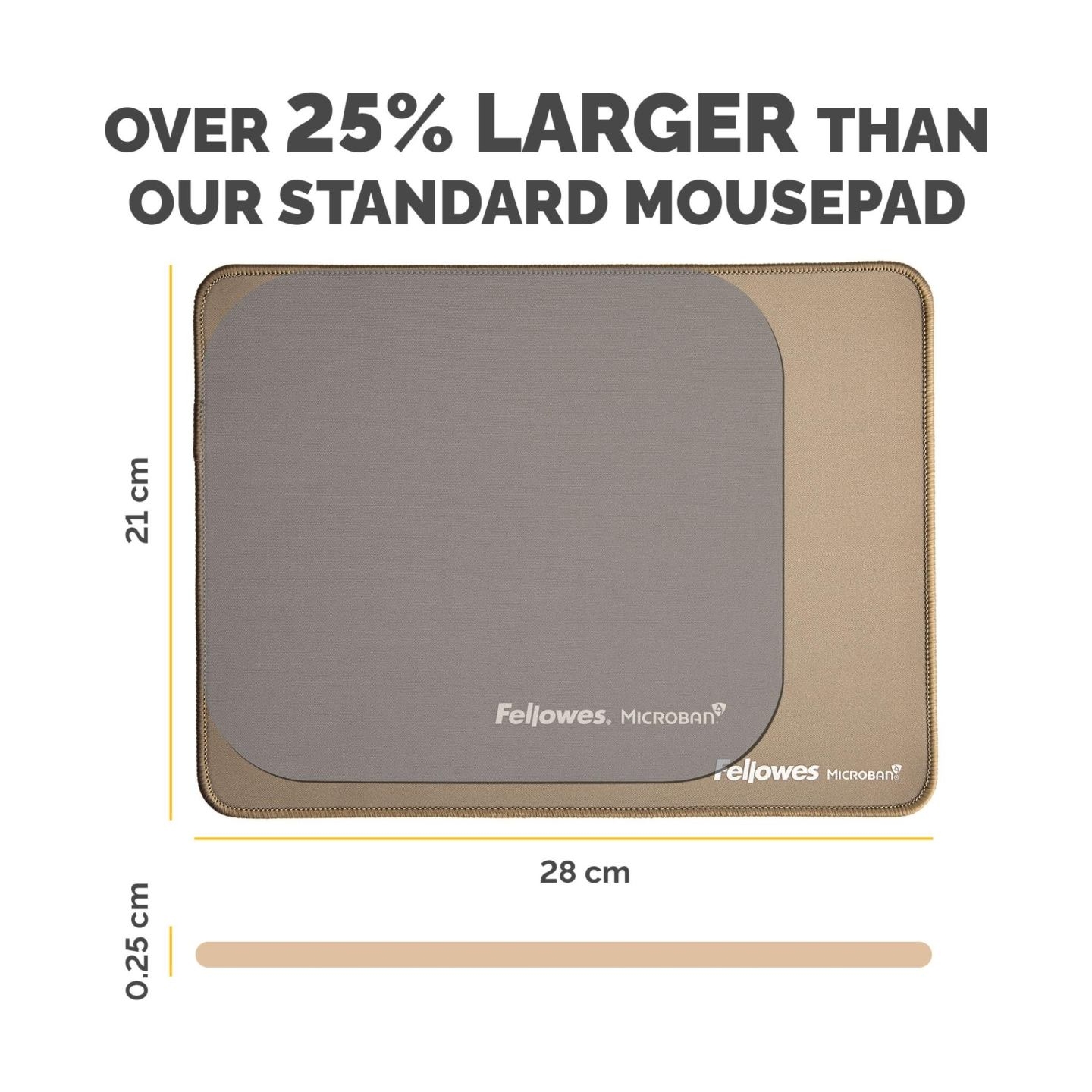 Fellowes XL Mousepad | Breyta | 280 x 210 x 2.5 mm | Sand