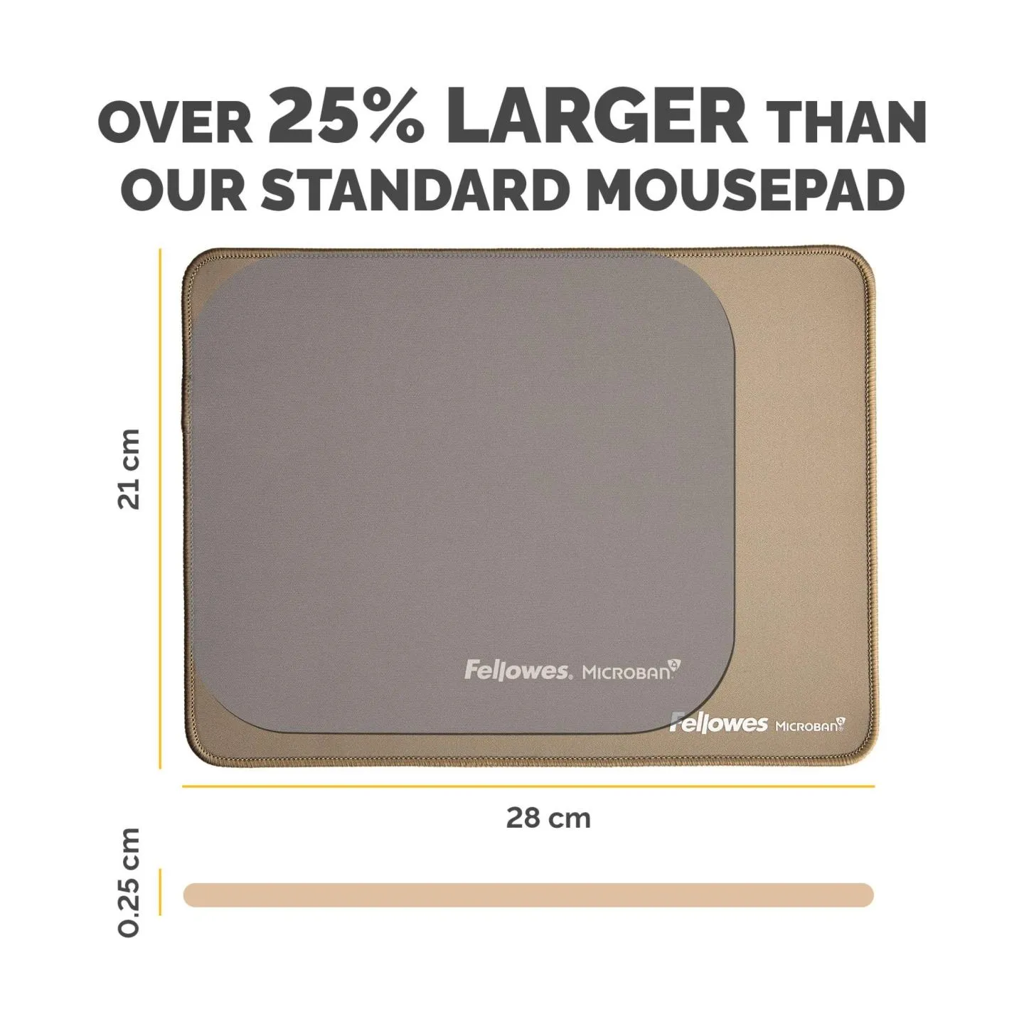 Fellowes XL Mousepad | Breyta | 280 x 210 x 2.5 mm | Sand