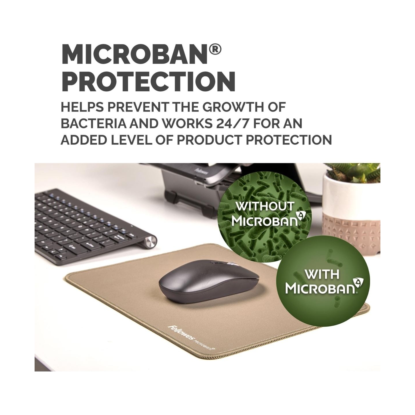 Fellowes XL Mousepad | Breyta | 280 x 210 x 2.5 mm | Sand