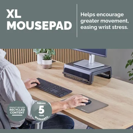 Fellowes XL Mousepad | Breyta | 280 x 210 x 2.5 mm | Grey