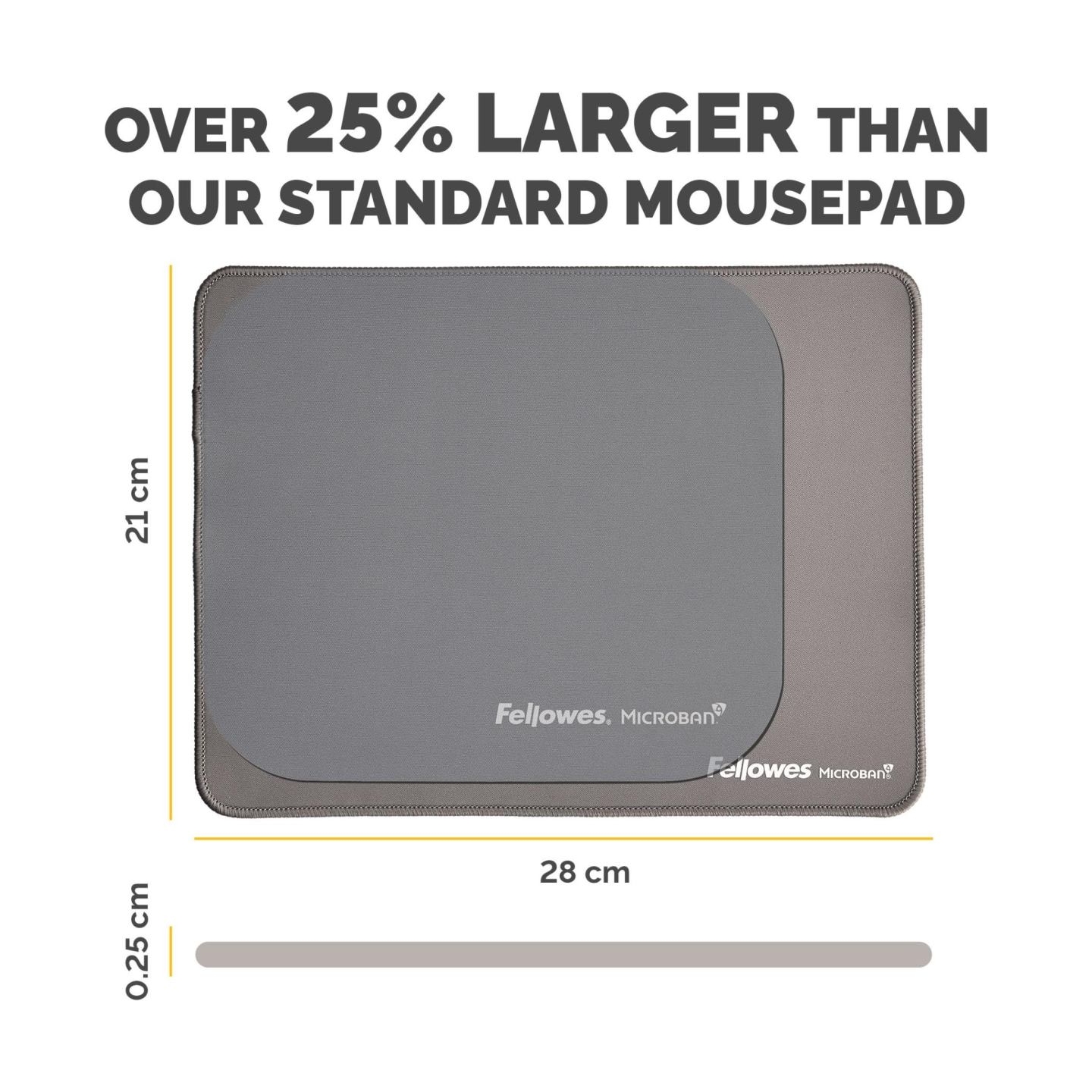 Fellowes XL Mousepad | Breyta | 280 x 210 x 2.5 mm | Grey