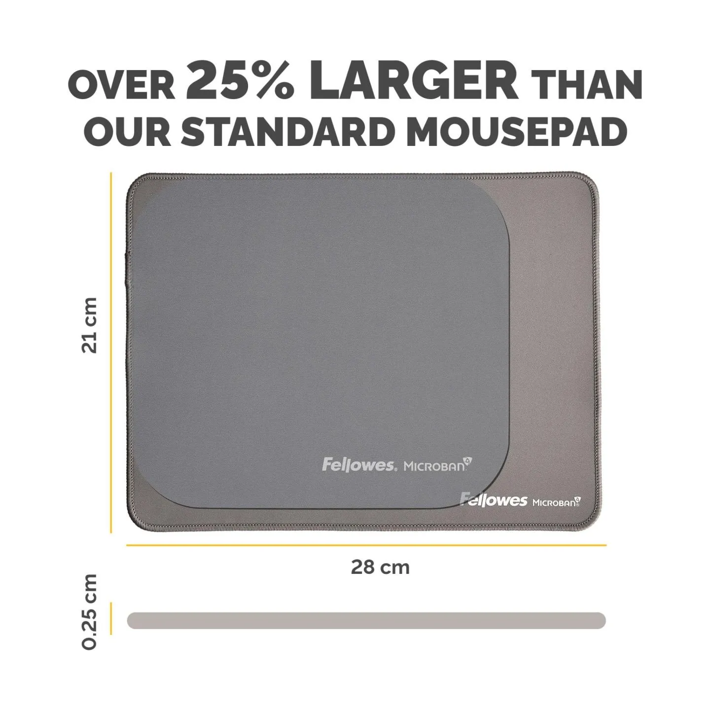 Fellowes XL Mousepad | Breyta | 280 x 210 x 2.5 mm | Grey