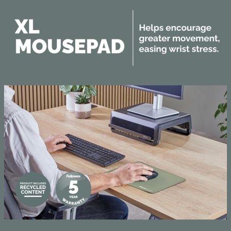 Fellowes XL Mousepad | Breyta | 280 x 210 x 2.5 mm | Sage