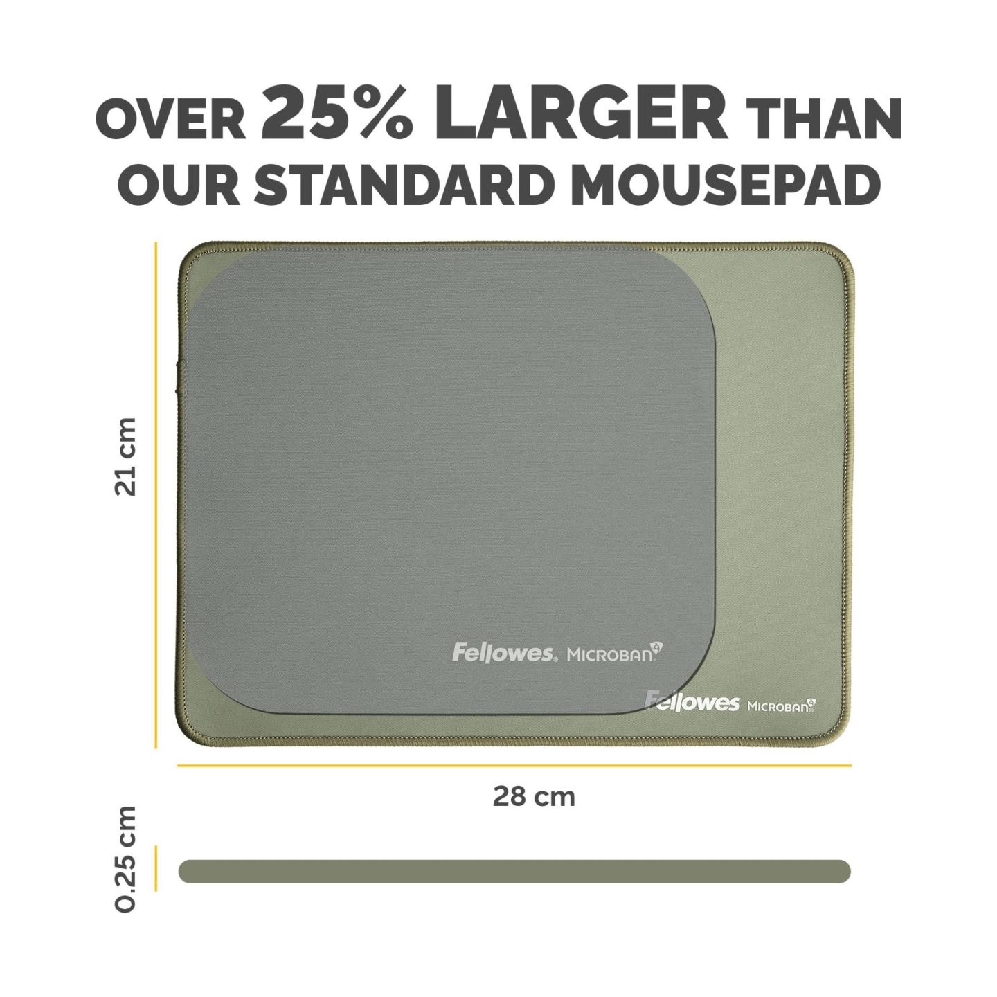 Fellowes XL Mousepad | Breyta | 280 x 210 x 2.5 mm | Sage