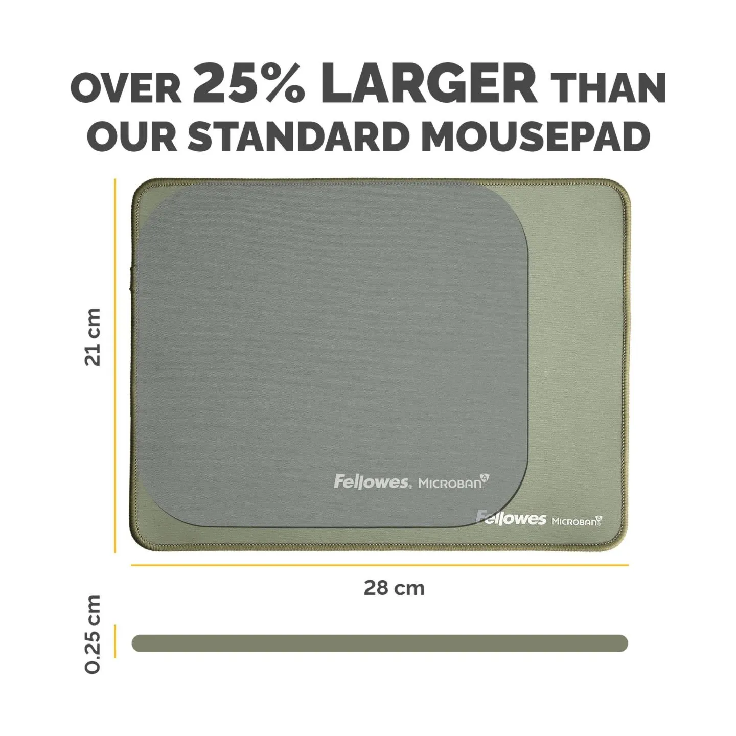 Fellowes XL Mousepad | Breyta | 280 x 210 x 2.5 mm | Sage
