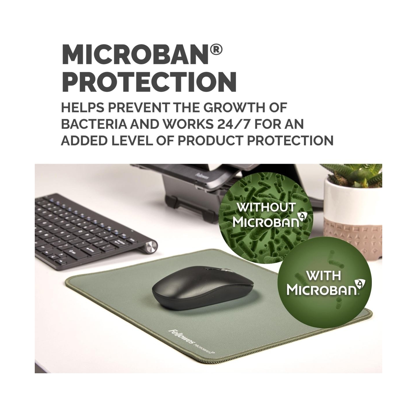 Fellowes XL Mousepad | Breyta | 280 x 210 x 2.5 mm | Sage