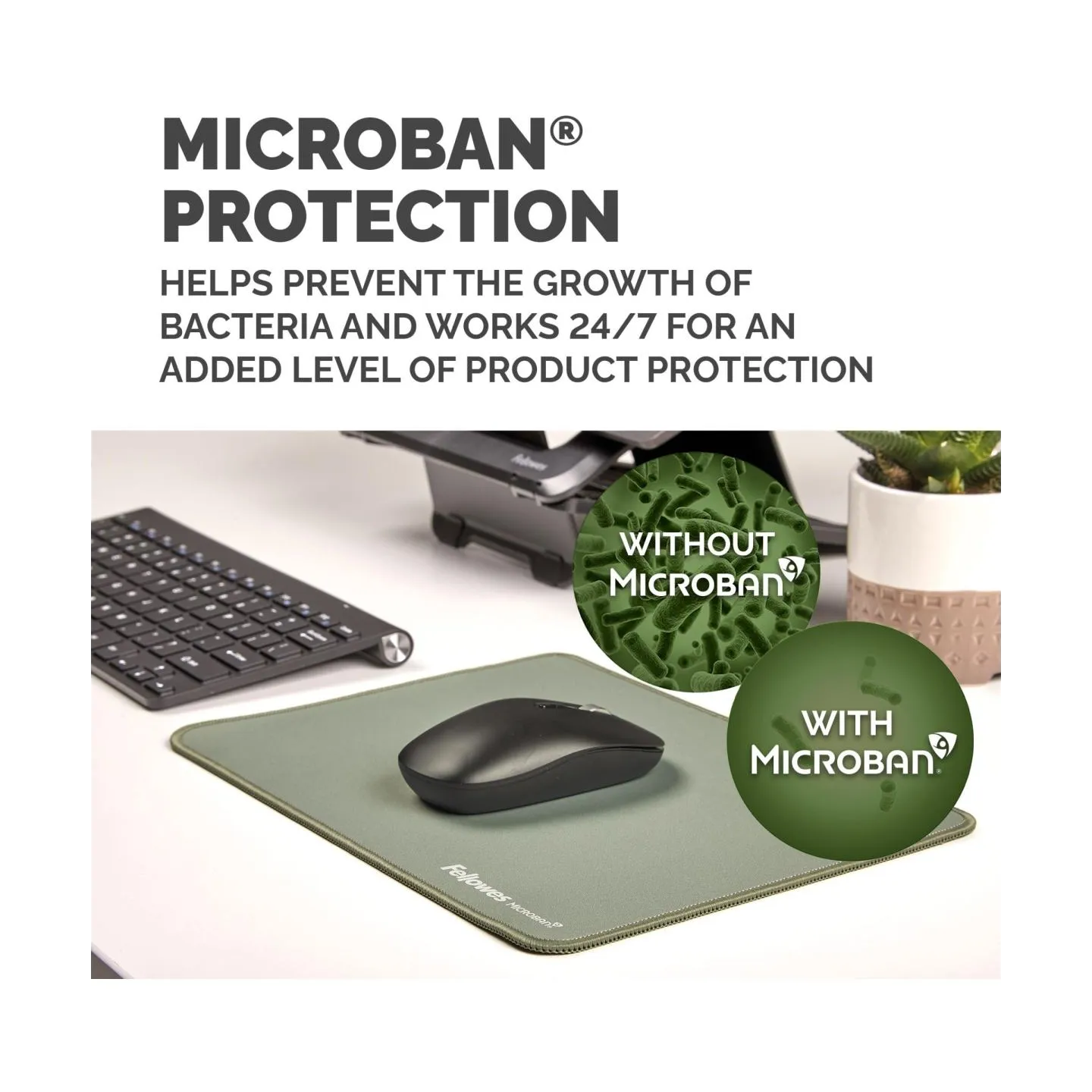Fellowes XL Mousepad | Breyta | 280 x 210 x 2.5 mm | Sage