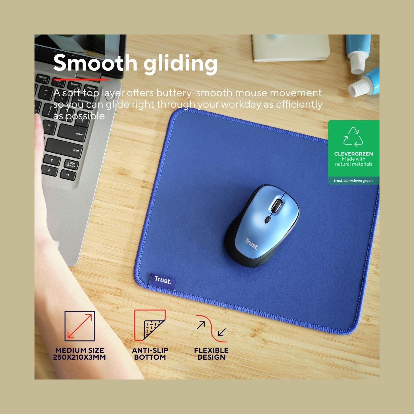 Trust MOUSE PAD BOYE ECO/BLUE 24744 TRUST