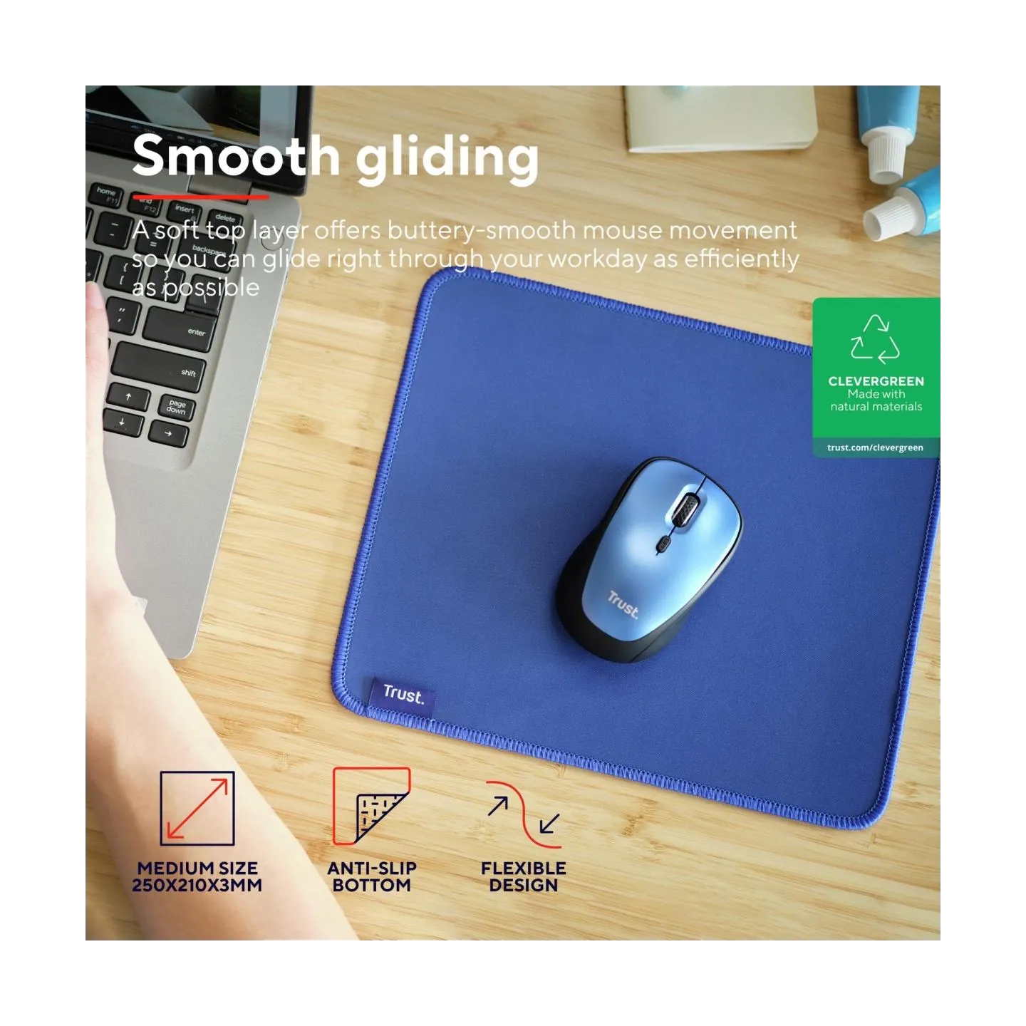 Trust MOUSE PAD BOYE ECO/BLUE 24744 TRUST