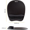 Fellowes | Mouse pad with wrist pillow | 202 x 235 x 25.4 mm | Black