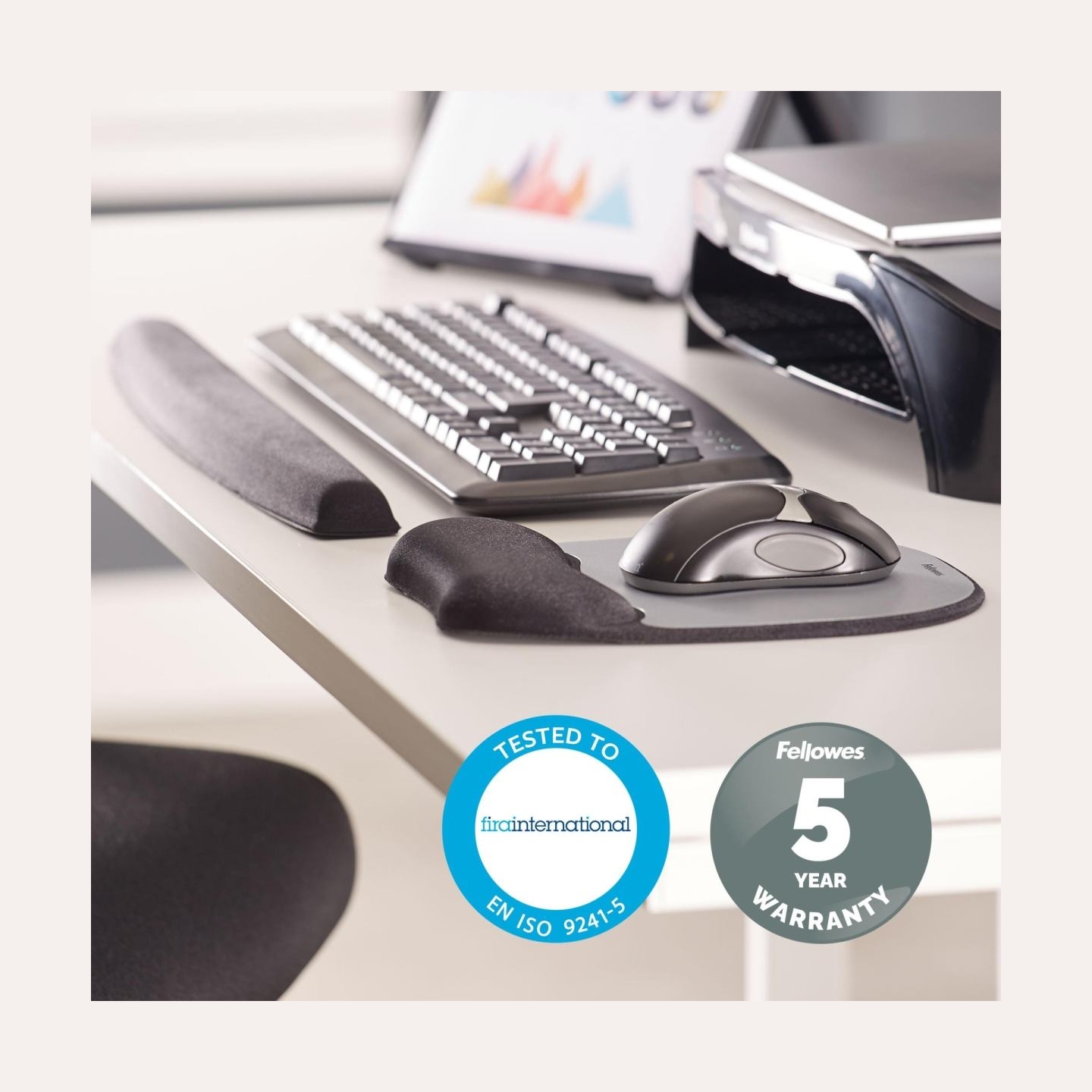 Fellowes MOUSE PAD MEMORY FOAM/SILVER STREAK 9175801 FELLOWES