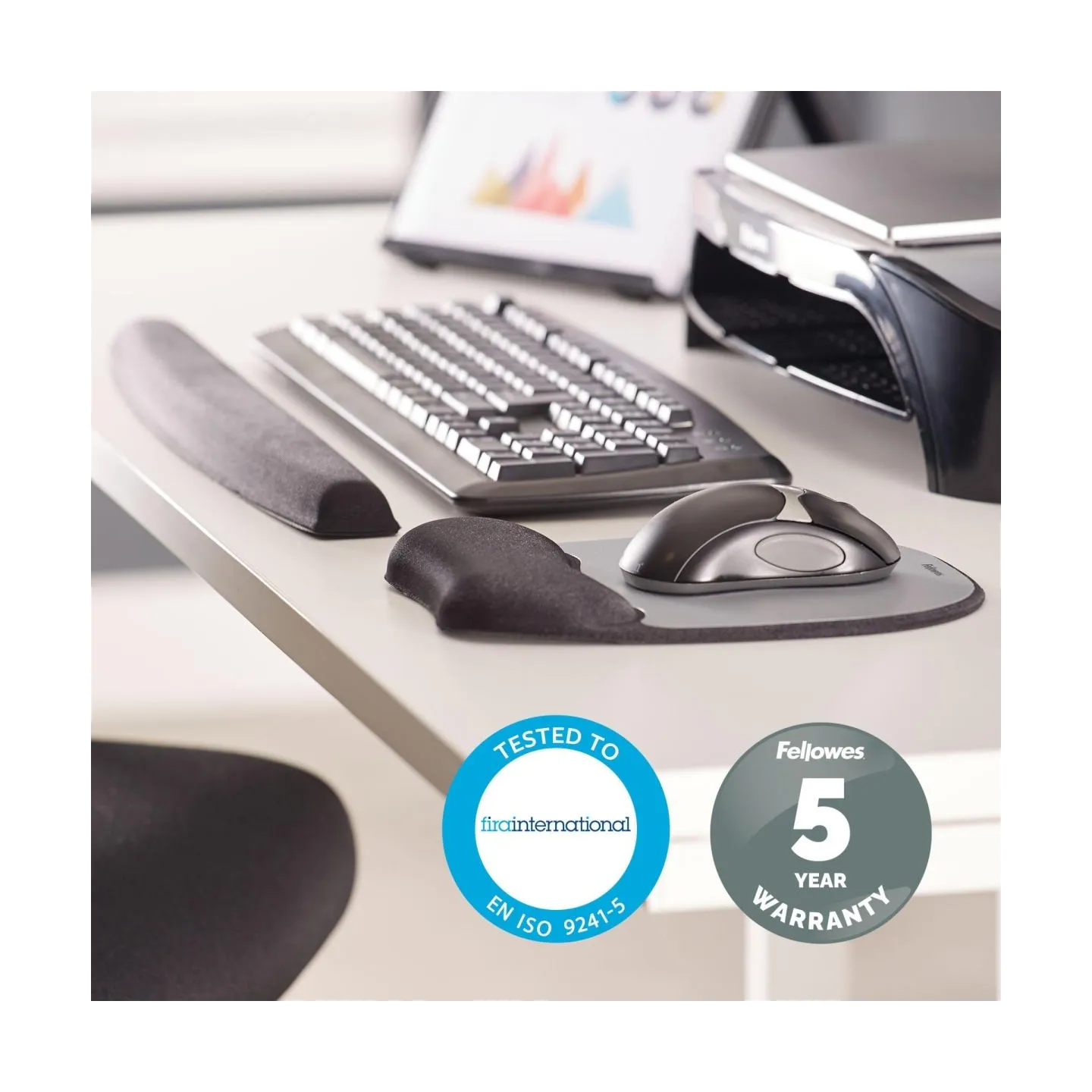 Fellowes MOUSE PAD MEMORY FOAM/SILVER STREAK 9175801 FELLOWES