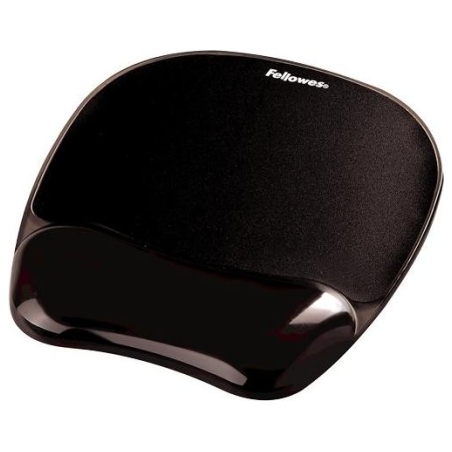 Fellowes | Mouse pad with wrist support CRYSTAL | Mouse pad with wrist pillow | 202 x 235 x 25  mm | Black