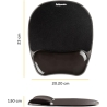 Fellowes | Mouse pad with wrist support CRYSTAL | Mouse pad with wrist pillow | 202 x 235 x 25  mm | Black
