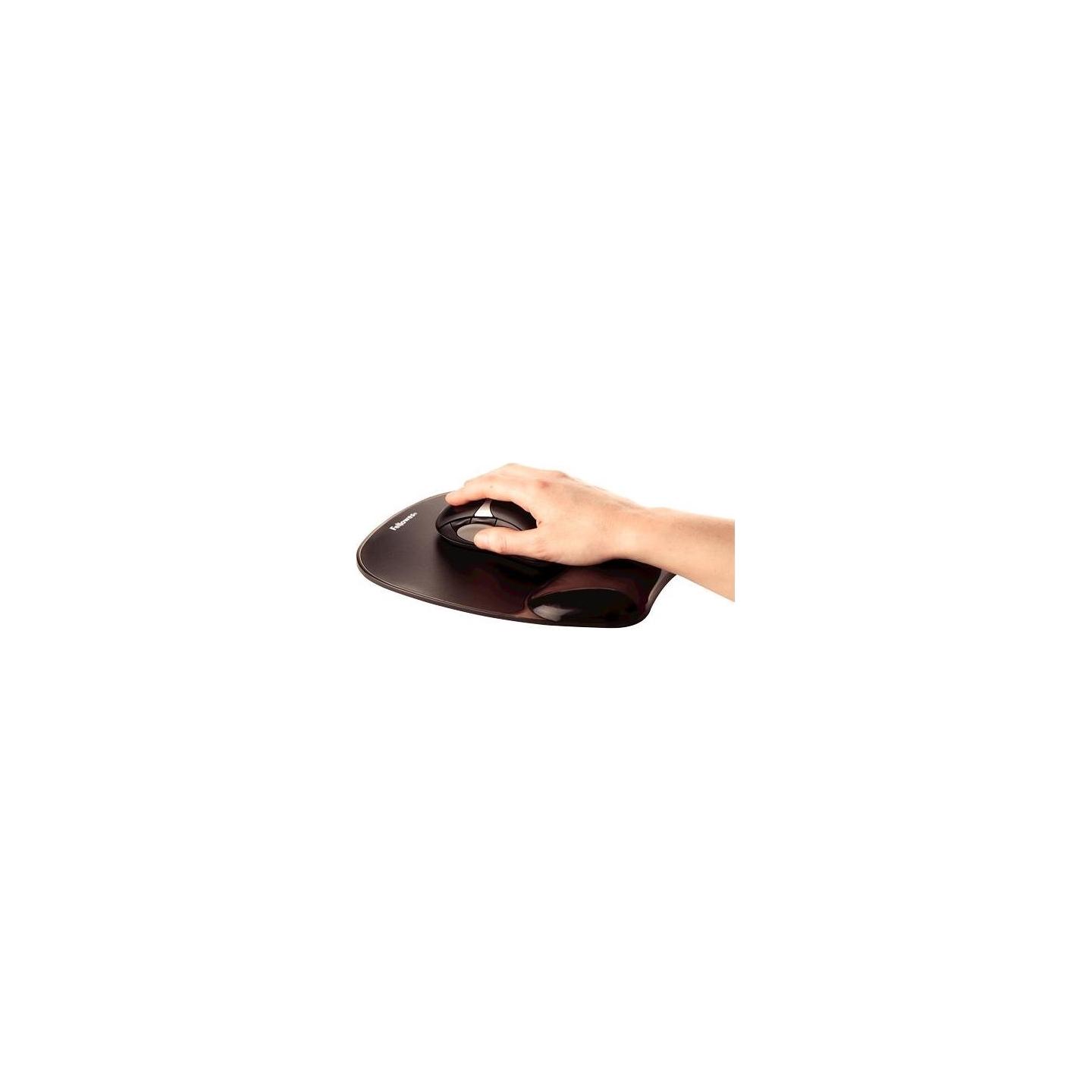 Fellowes | Mouse pad with wrist support CRYSTAL | Mouse pad with wrist pillow | 202 x 235 x 25  mm | Black