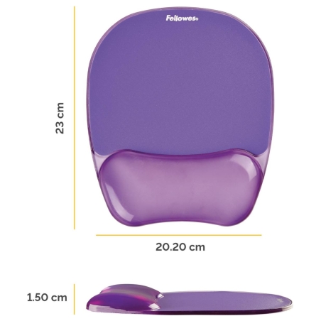 Fellowes MOUSE PAD CRYSTAL GEL/PURPLE 9144104 FELLOWES