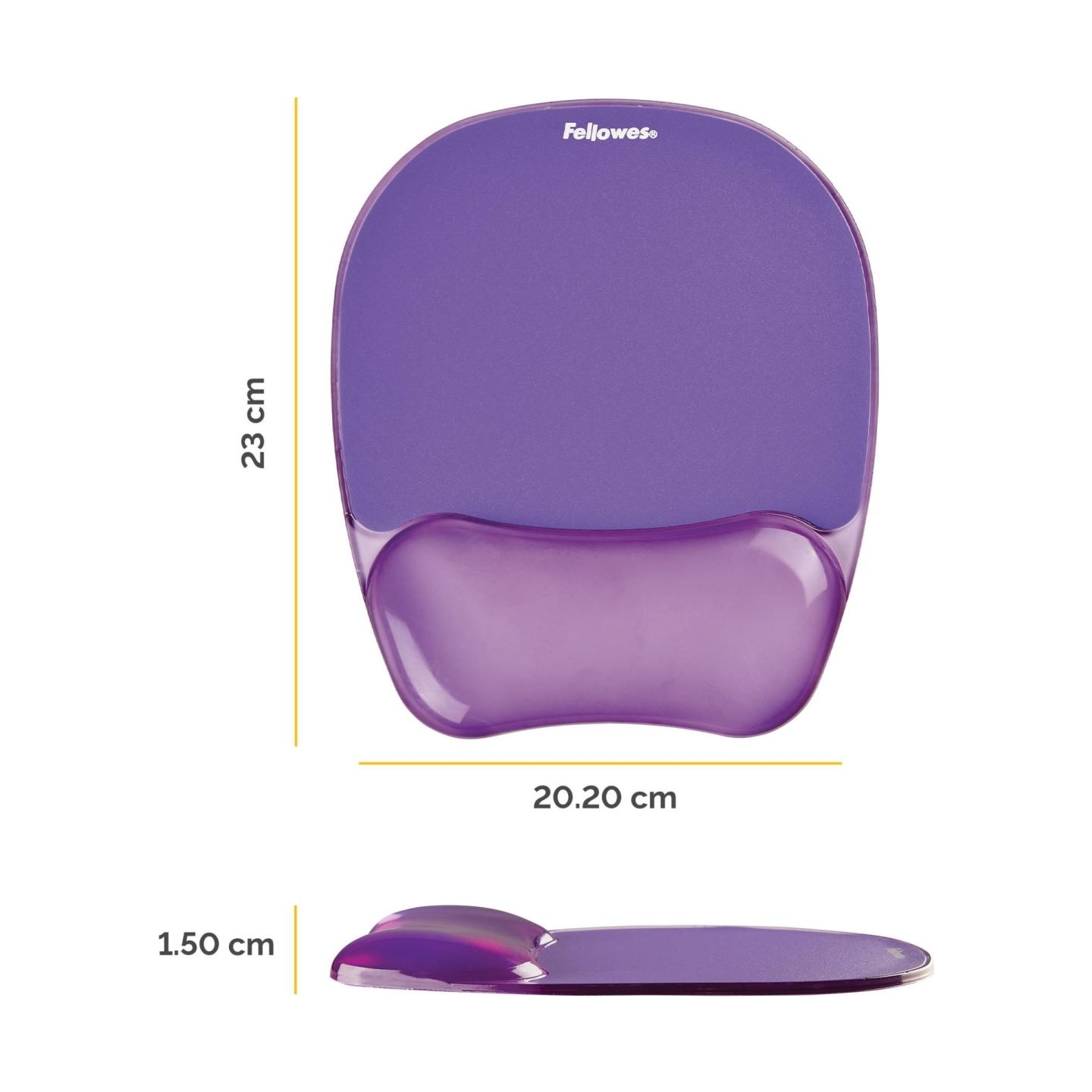 Fellowes MOUSE PAD CRYSTAL GEL/PURPLE 9144104 FELLOWES