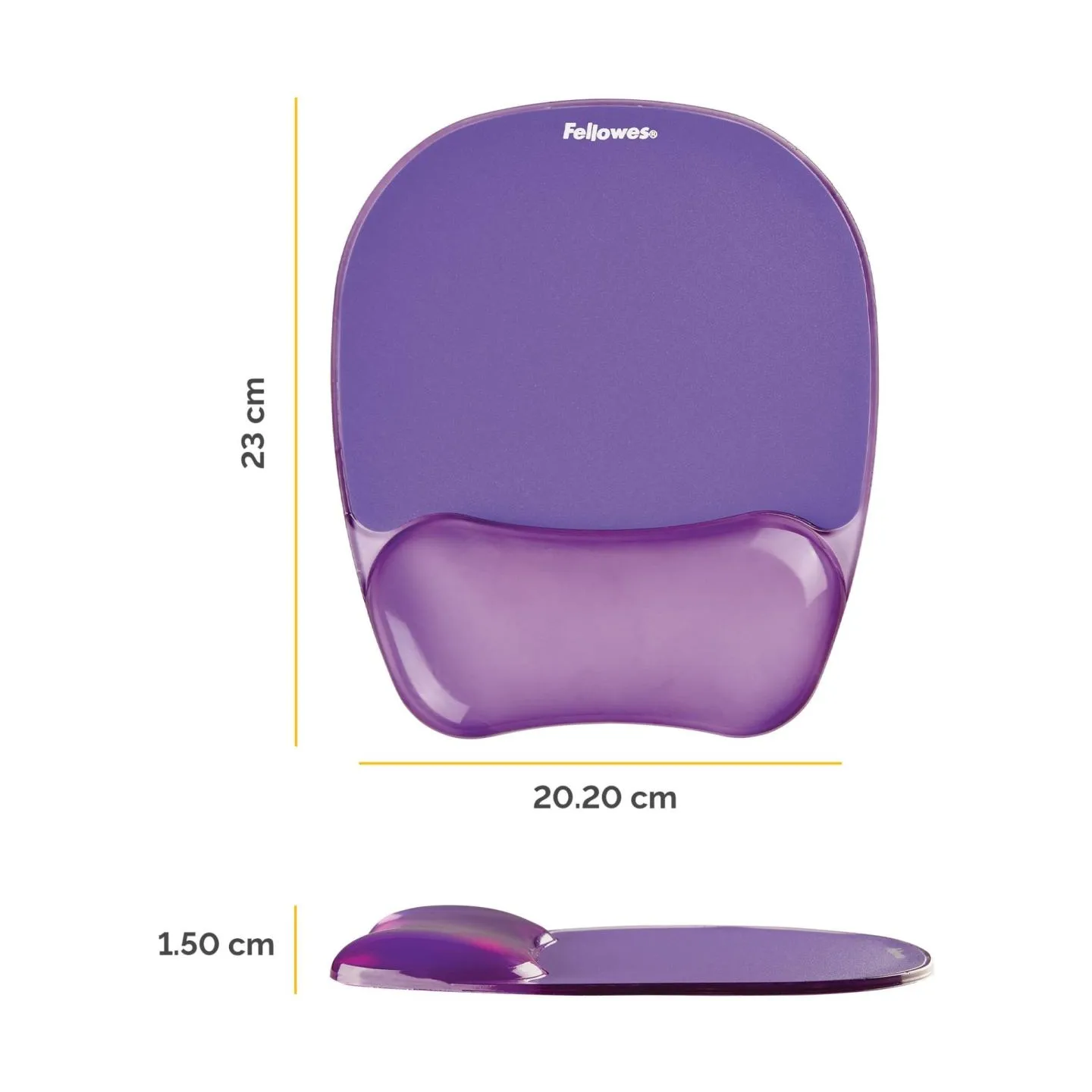 Fellowes MOUSE PAD CRYSTAL GEL/PURPLE 9144104 FELLOWES