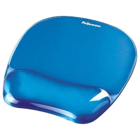 Fellowes | Mouse pad with wrist support CRYSTAL | Mouse pad with wrist pillow | 230 x 202 x 32 mm | Blue