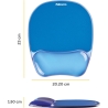 Fellowes | Mouse pad with wrist support CRYSTAL | Mouse pad with wrist pillow | 230 x 202 x 32 mm | Blue