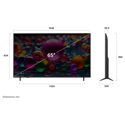 LG TV Set|LG|65 "|4K Ultra HD|2160 x 3840 pixels|Flat|16:9|LED|65UA74003LB