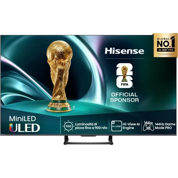 Hisense Mini LED TV | 65U7Q | 65 | Smart TV | VIDAA Smart OS | UHD | Black
